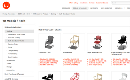 Herman millerのサイトページ