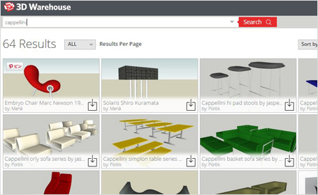 ３D warehouseのサイトページ
