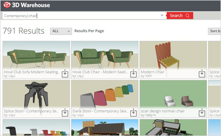 「Contemporary Chair」で検索します