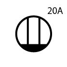 定格電流20A用コンセント記号