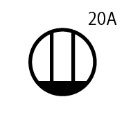 定格電流20A用コンセント