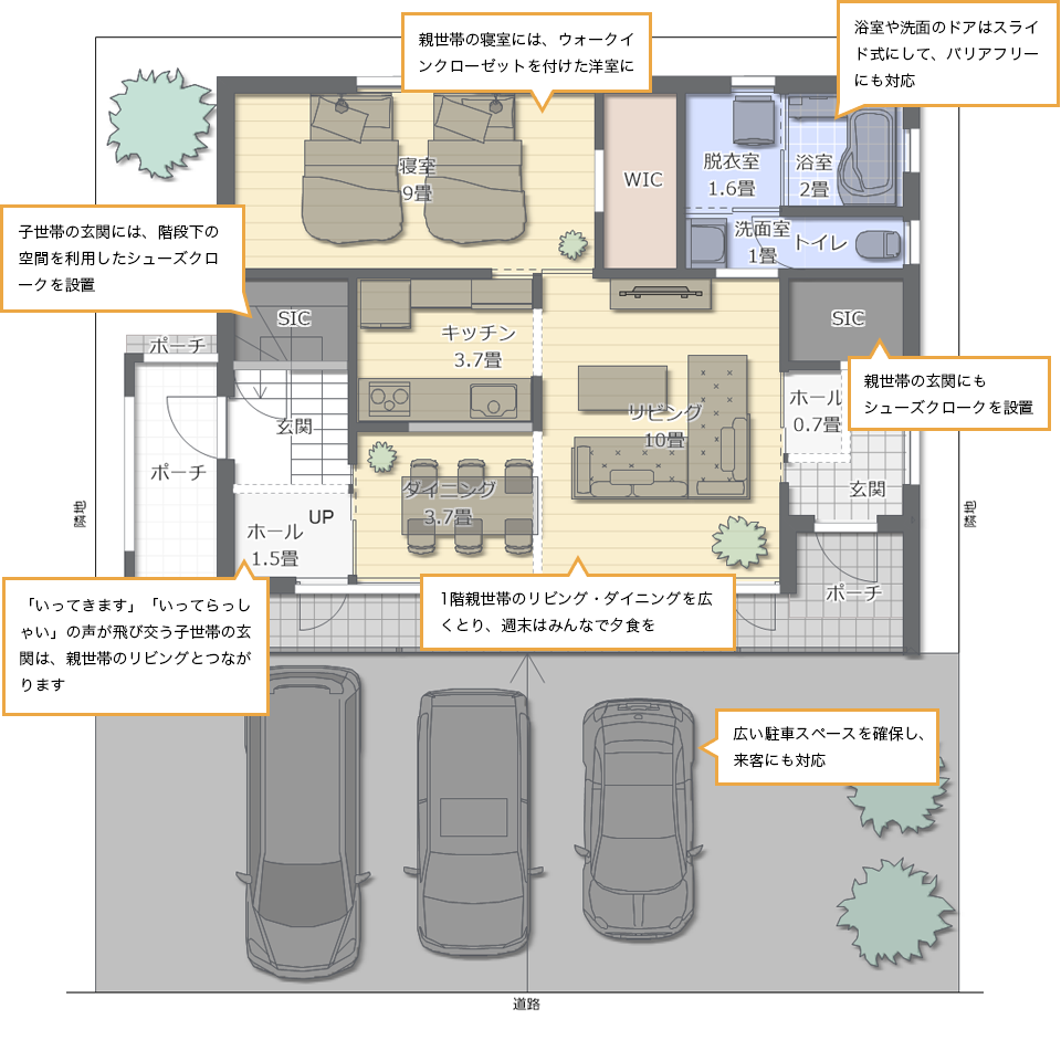 二世帯住宅の間取り