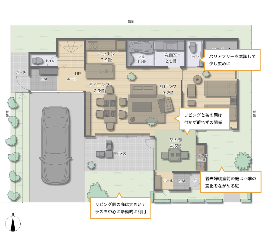 一級建築士が考えた二世帯住宅の間取り 2世帯が程よい距離感で心地よく暮らせる間取り