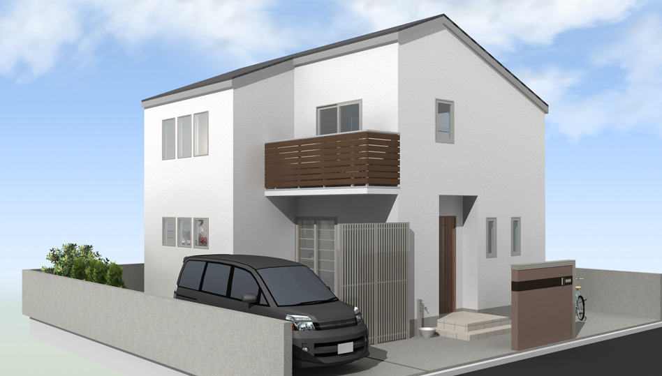 子育てしやすい間取りプラン 外観パース