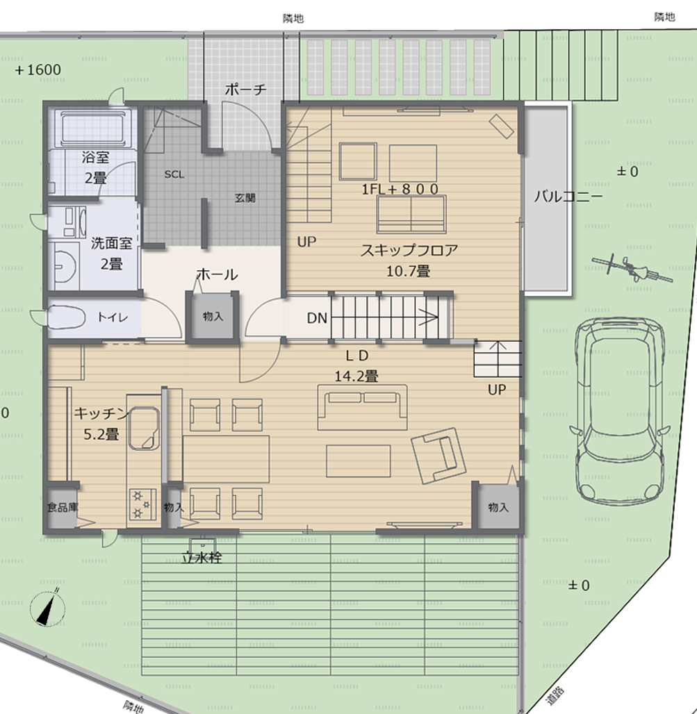 郊外の一戸建ての間取り