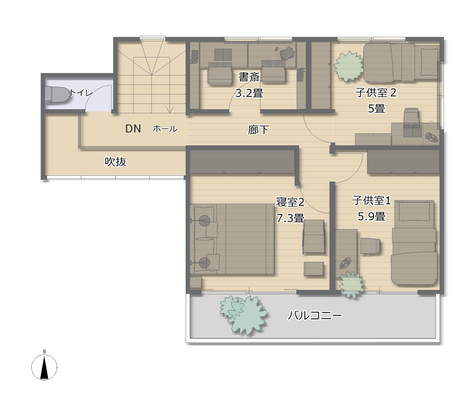 二世帯住宅の間取り