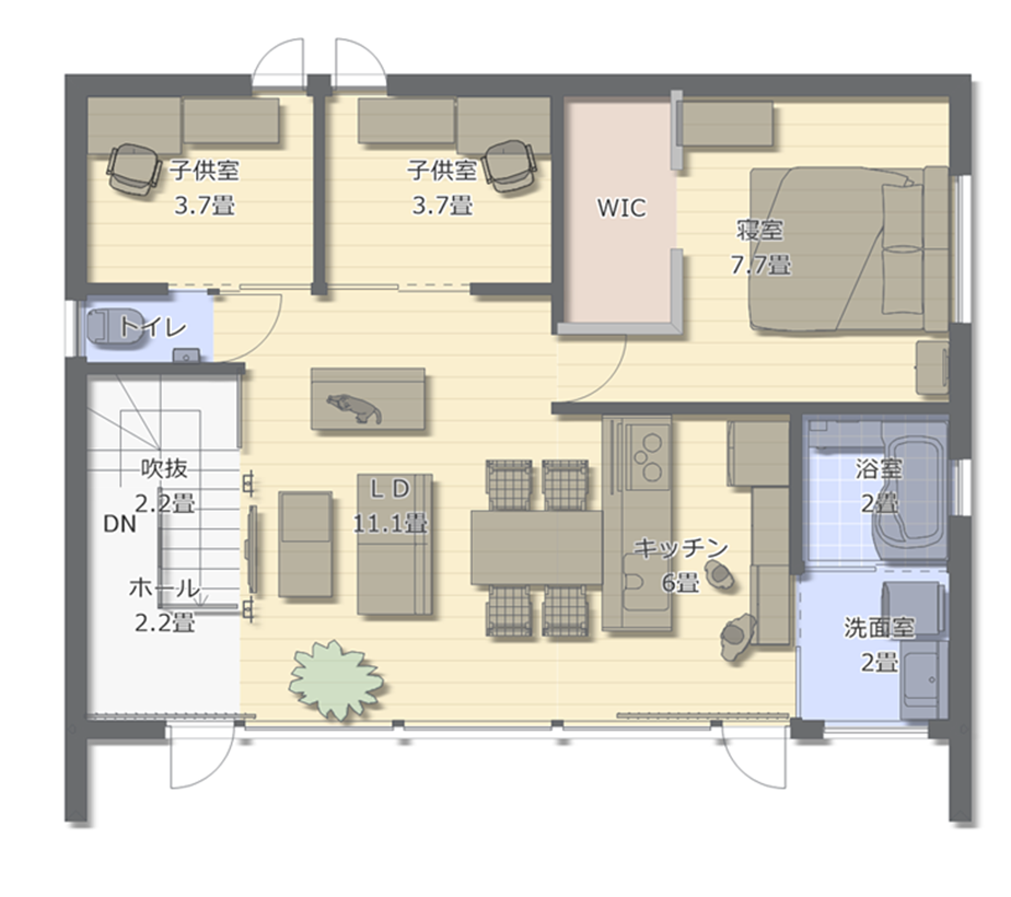 二世帯住宅の間取り