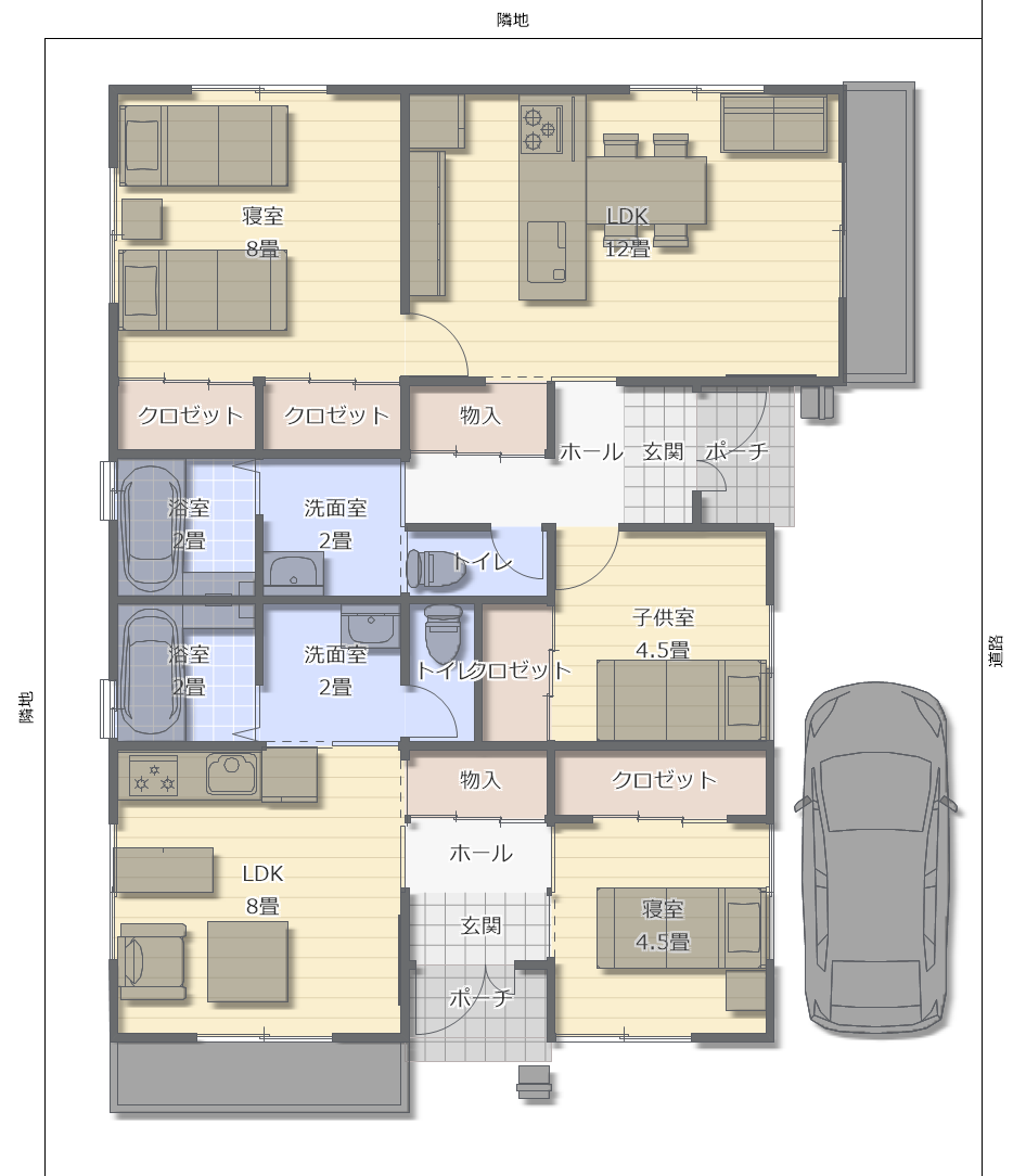 二世帯住宅の間取り