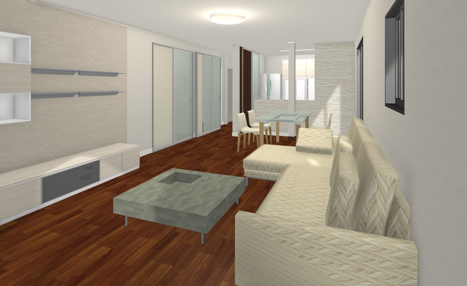 マイホームデザイナー活用事例「壁とっちゃおうっと」・内観イメージ