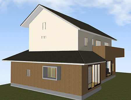 マイホームデザイナー活用事例「広い家族空間」・外観