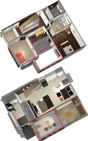 マイホームデザイナー活用事例「パティオのある我が家」・間取り