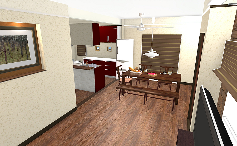 マイホームデザイナー活用事例「動線にこだわったタイルの家」・3内観