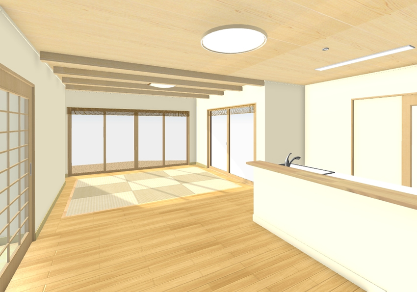 マイホームデザイナー活用事例「風が通り抜ける家」内観イメージ