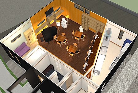 マイホームデザイナー活用事例「Cafe 245 音楽と食事の店開店」内観