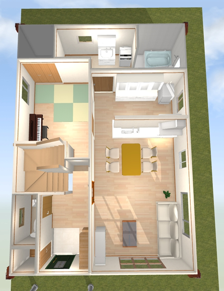 マイホームデザイナー活用事例「動線を意識した収納空間」内観