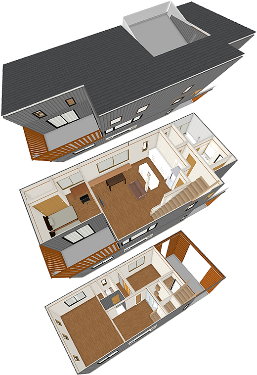 マイホームデザイナー活用事例「南箱根から富士山をのぞむ山荘」内観
