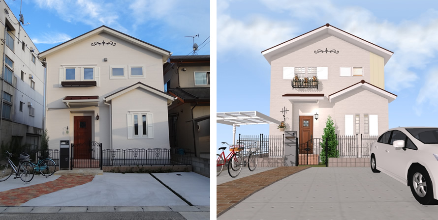 マイホームデザイナー活用事例「ドイツ風の家」外観イメージ