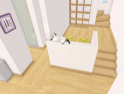 マイホームデザイナー活用事例「スキップフロアと小屋裏と日常使いができるロフトのある家」内観