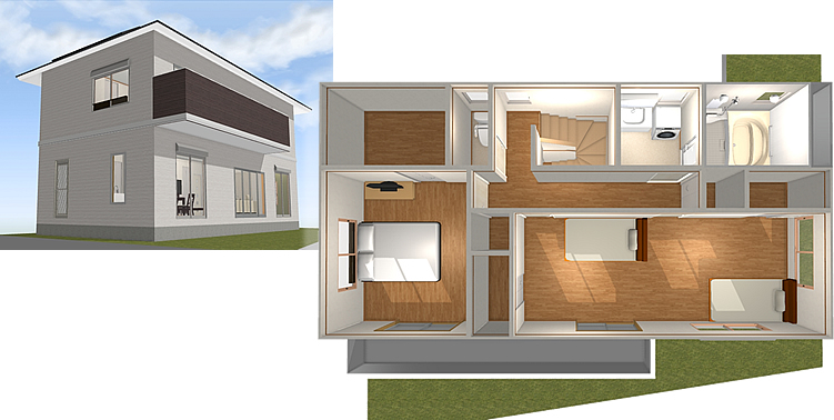 マイホームデザイナー活用事例「マイホーム」マイホームデザイナーで作成したイメージ