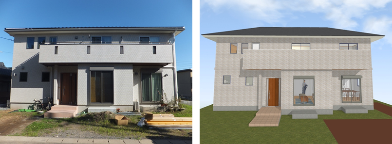 マイホームデザイナー活用事例「高い買い物なので…」完成写真と3Dマイホームデザイナーで作成したイメージ