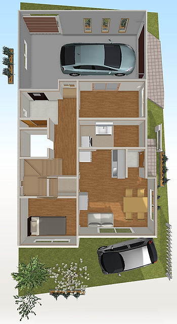 マイホームデザイナー活用事例「２世帯３階建て住宅」内観イメージ
