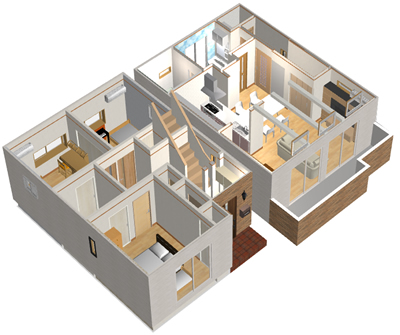 マイホームデザイナー活用事例「100点満点の我が家」室内イメージ