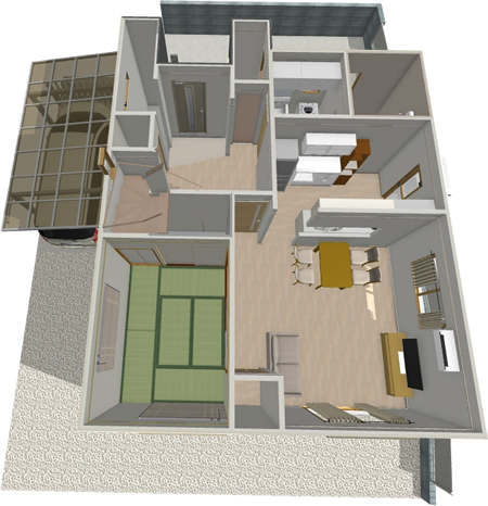 マイホームデザイナー活用事例「初めての家造り」室内イメージ