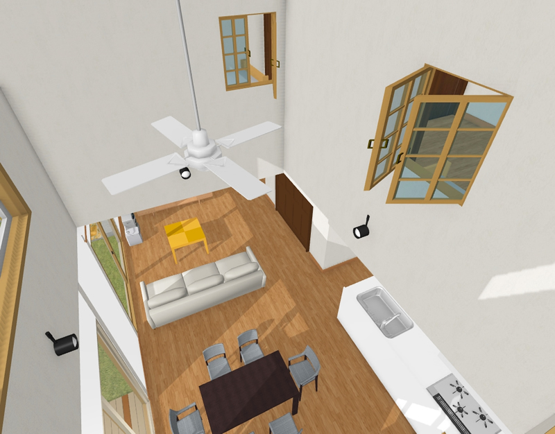 マイホームデザイナー活用事例「湘南の街にありそうな白い家」室内イメージ
