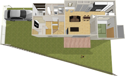 マイホームデザイナー活用事例「念願のマイホーム！！家事動線と収納にこだわった家」室内イメージ