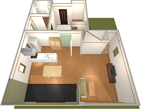 マイホームデザイナー活用事例「理想に近づける～２軒目の家～」室内イメージ