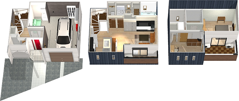 マイホームデザイナー活用事例「目いっぱい夢を詰め込んだスマートガレージハウス」内観イメージ