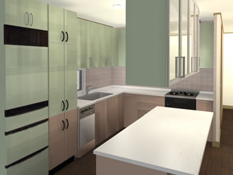 カウンターからコーナーを見る