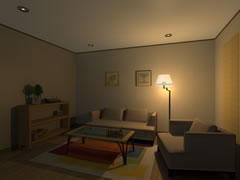 床の照明（フロアライト）