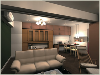 リビングを広くとるプラン