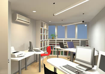 奥から窓側を見る