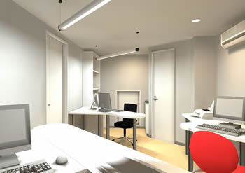 窓側から奥を見る