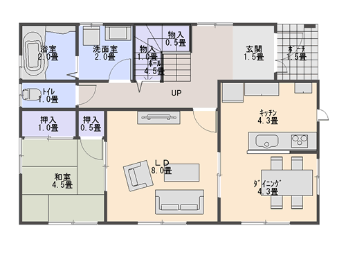 収納重視の間取り1