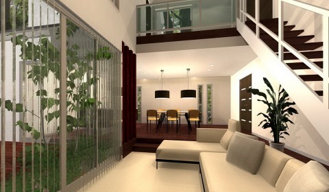 リビングから掘り込みフロアプラン