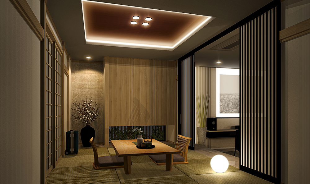 ワインと映画と愛犬のいる大人空間①夜のリビング