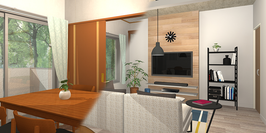 3D住宅リフォームデザイナー10で作成した外観パース