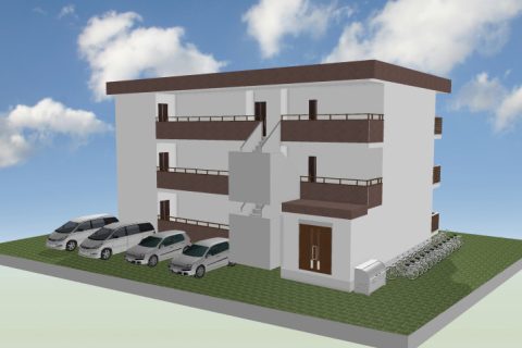 3Dアーキデザイナーで作成したマンションのパース図