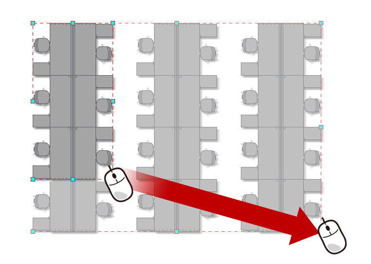 レイアウトパターンをマウスでドラッグして作成