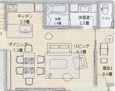 平面図を手描き風