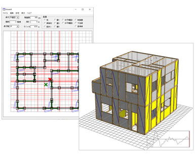 倒壊解析ソフトウェアで分析
