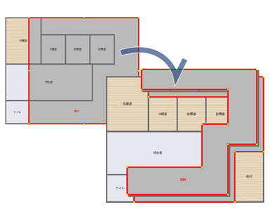 部屋の重なりを除去