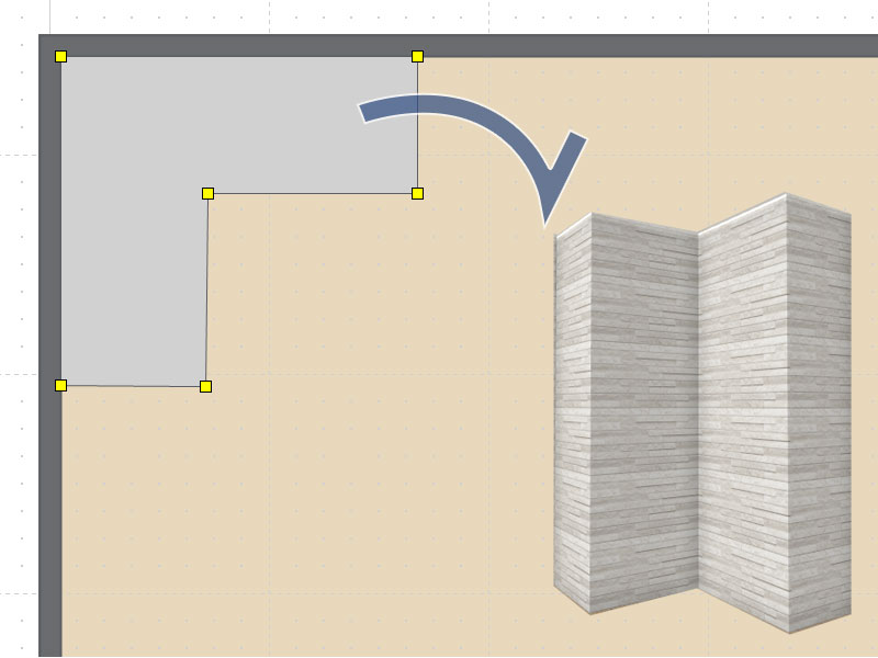 間取り画面で簡易モデリング