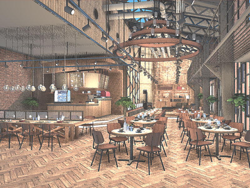 水彩画風パース