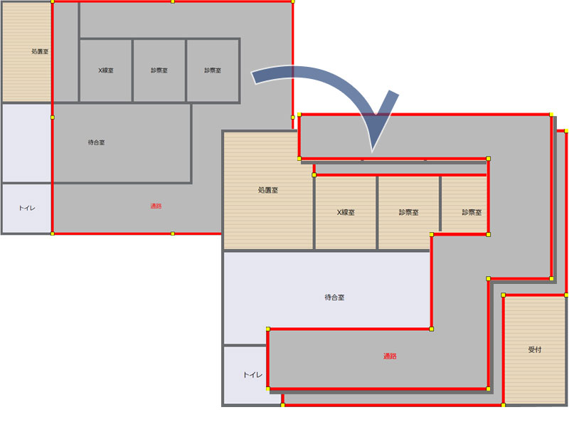 部屋の重なりを除去