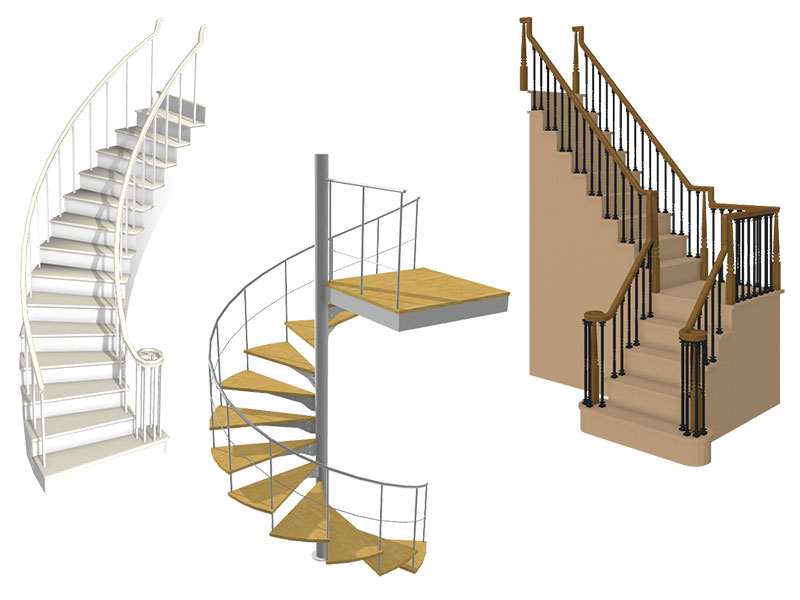 3D画面で階段パーツを配置