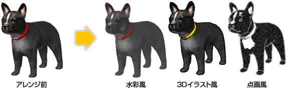 犬の無料イラスト素材 フレンチブルドッグ